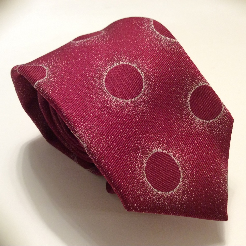 Givenchy Monsieur red geometric silk tie 60x3”